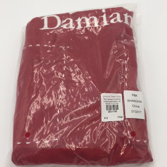 Pottery Barn Kids Christmas Red Rudolph Child Apron Damian Holiday - Picture 10 of 15